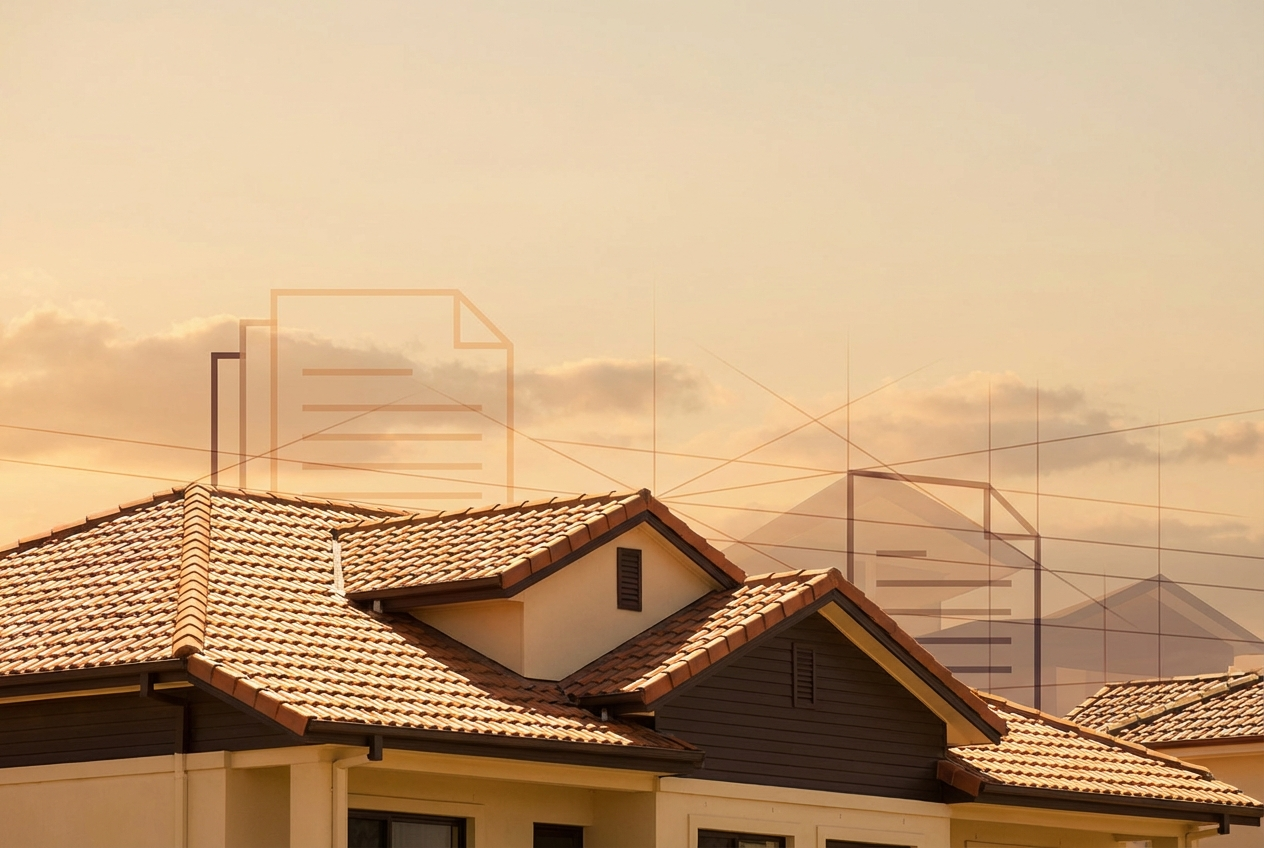 Ritchie’s Roofing team on-site reviewing project plans